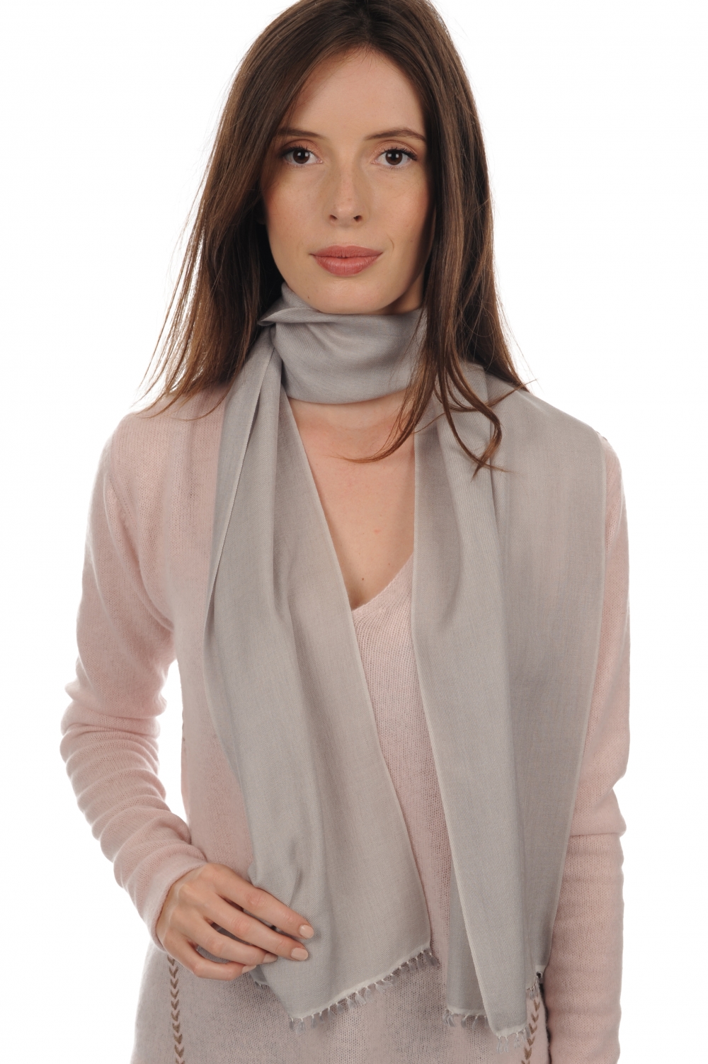 Cashmere & Silk accessories scarf mufflers scarva vapor blue 170x25cm